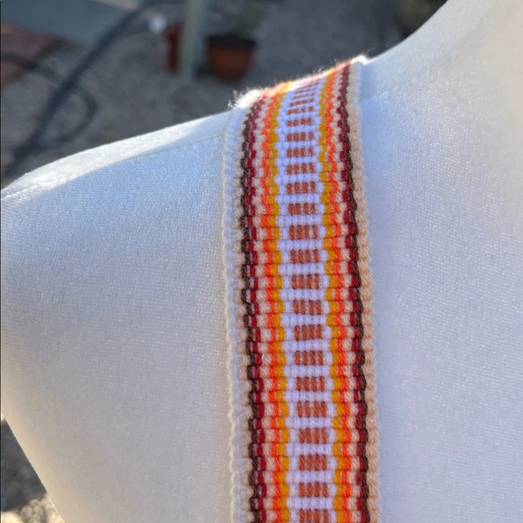 NWOT Colorful Backpack Boho Beach Bag Embroidered Cream Orange - Picture 4 of 10